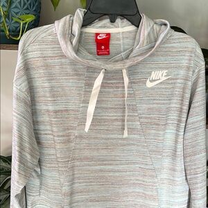 Nike Multi Color Hoodie Cowl Neck Sweater Soft Cotton Blend